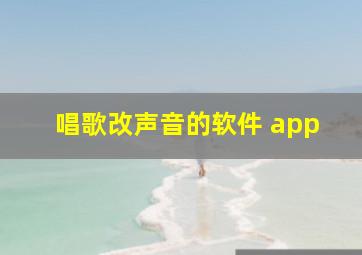 唱歌改声音的软件 app